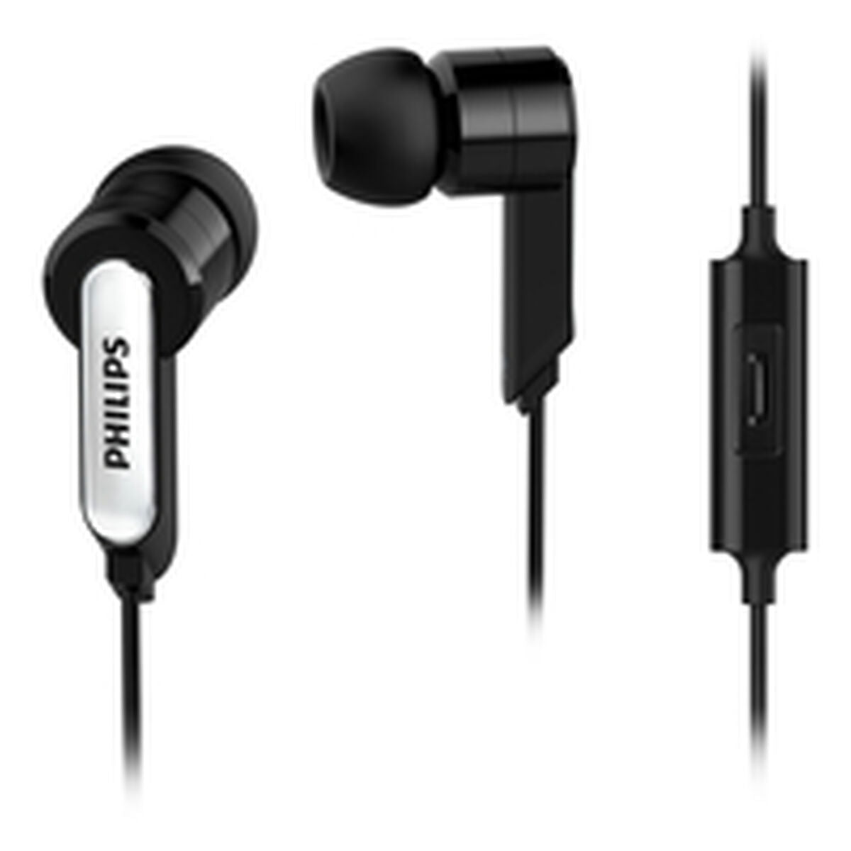Philips Headphones With Microphone Philips She1405Bk/10 Black Silicone