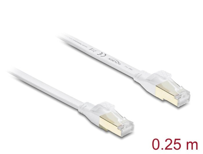 Delock RJ45 Cinta Plana Network Cable CAT.8.1 U FTP 40Gbps, 0,25M