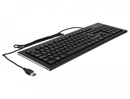 Delock USB Keyboard With Cable 1,5M Black (water-drop) — image 1