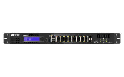 QNAP QGD-1600 4 X 10/100/1000 (PoE + ) + 10 X 10/100/1000 (PoE + ) + 2 X Gigabit Sfp (PoE + ) Combinado - Asse — image 1