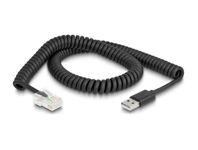Delock RJ50 a USB 2.0 Typ-a Barcode Scanner Cable Espiral 2M — image 1