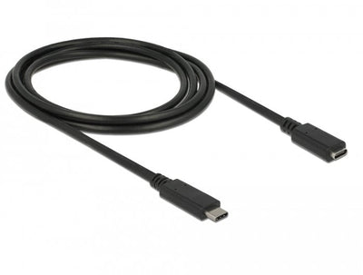 Delock USB Cable -c Extension M/H 2M Black 3.1, 3A — image 1