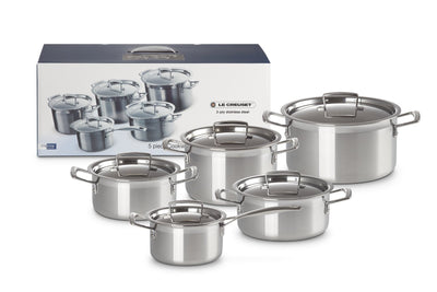 Le Creuset Battery Kitchen With Covers a Medida, 10 Pieces 3 Ollas, 1 Cacerola, 1 Saucepan — image 1
