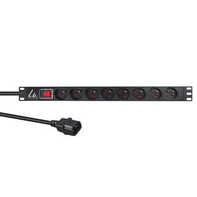 Lanview LVR-2MSCH-SW-C13-8 Unit Distribución Energía [pdu] 8 Salidas AC 1U Black — image 1
