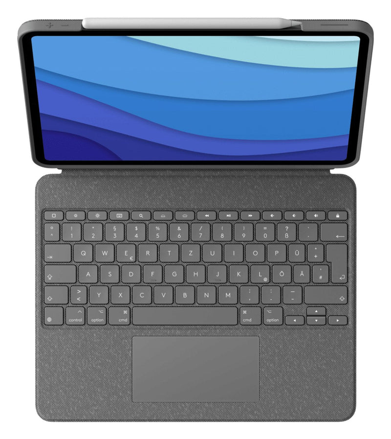Logitech Combo Touch Box Of Keyboard And Folio With Panel Touchscreen Light Rear Apple Smart Connector Qwertz