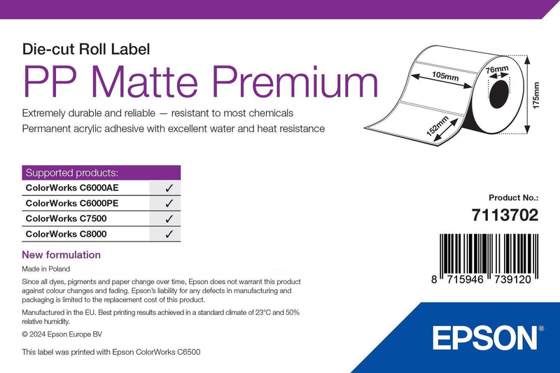 Epson 7113702 Label Printer White Label Printer Self-adhesive