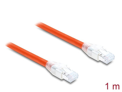 Delock RJ45 Network Cable CAT.8.1S FTP 1M Up To 40Gbps Orange — image 1