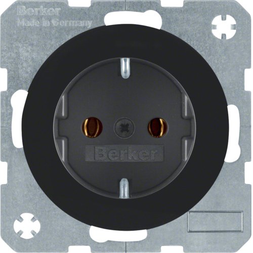 Berker 47432045 Socket Power Schuko R.1 R.3 Black Glossy
