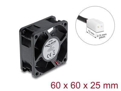 Delock Fan Axial 48V Dc, 60 X 60 X 25MM With 2 Pin Connection Fan Black — image 1