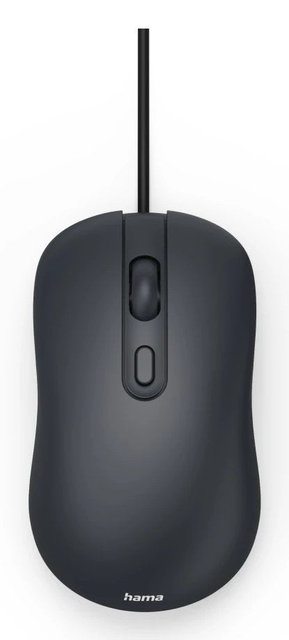 Hama CM-200 Mouse Optico 2000DPI - Cable 180CM - 4 Buttons - Quiet - Uso Ambidiestro - 5.8X3.5X10.3CM - Black