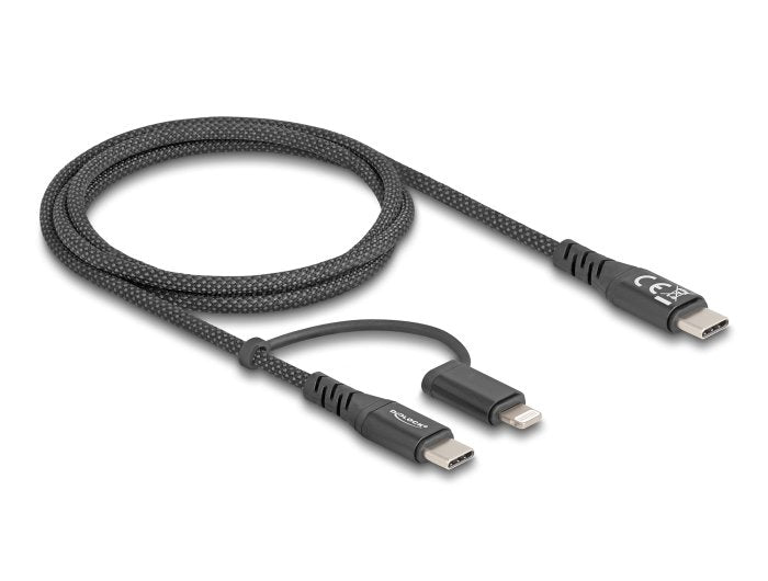 Delock USB Cable 2 In 1 USB Type-c™ a USB Type-c™ Lightning™ Iphone™ And Ipad™ 1M Mfi 60W