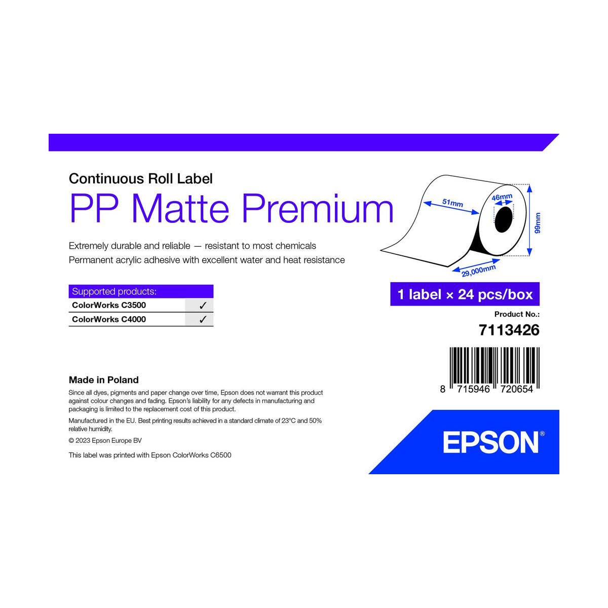Epson Printer Paper Epson 7113426 White (24 Units)