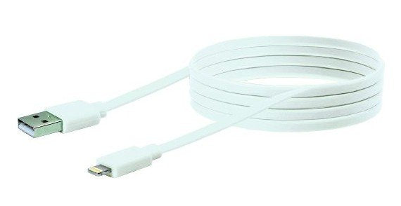 Schwaiger USB Cable 2.0 Apple Lightning 2,0M Flachkabel White