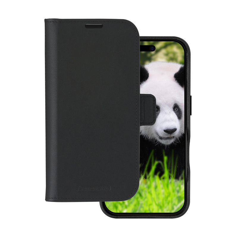 DBRAMANTE1928 Lynge Case With Cover Phone Mobile Phone Compatibilidad With Magsafe Leather Grano Entero Black