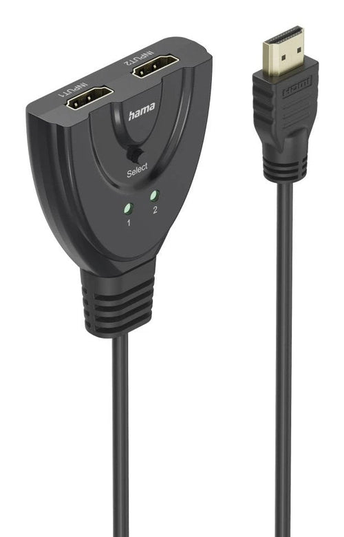 Hama Essential Conmutador HDMI 4K - Cable 1.7CM - Light LED - 2 Entradas HDMI Female - 1 Output HDMI Male - Bl — image 1