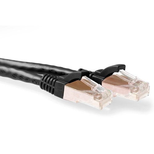 Black 10 Meter SFTP CAT.6A Patch Cable Snagless With RJ45 Connectors