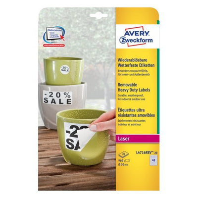Avery Wiederablösbare Resistant a Intemperie Láminas Labels — image 1