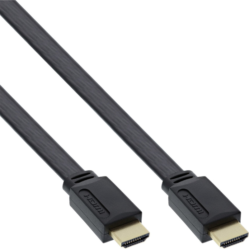 Inline Cable Flat HDMI Cable With Ethernet Black 0,5M