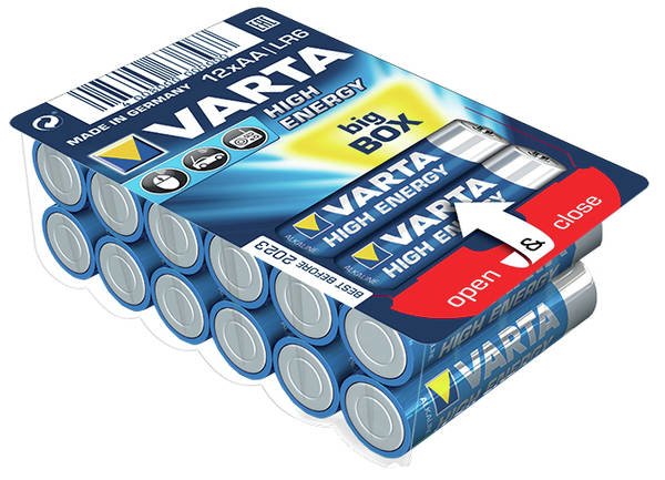 Varta Batteries Alcalinas Mignon, Aa, LR06, 1.5V Pack 12 Units