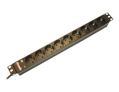 Bachmann Power Strip Plugs 19 Alu 1U, 8VÍAS 35 °, Black 2,0M, With Switch — image 1
