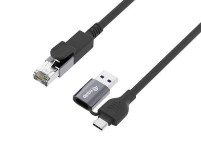 Equip Adapter Gigabit USB-C + A-RJ45 M/M 5.00M Black — image 1