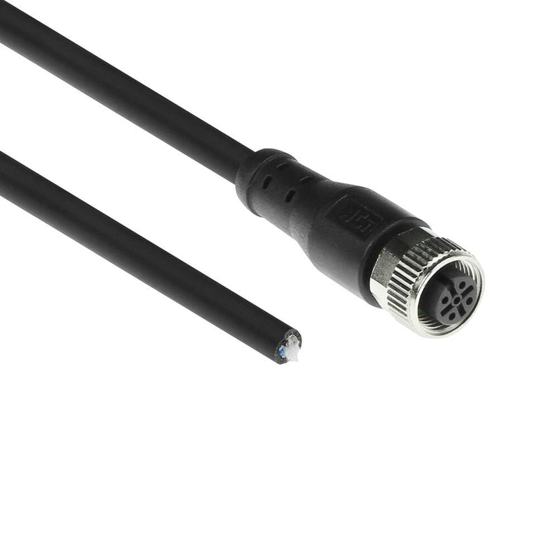 Industrial 5.00 Meters Sensor Cable M12A 5-PIN Male To Open End, Superflex Xtreme Tpe Cable Shielded