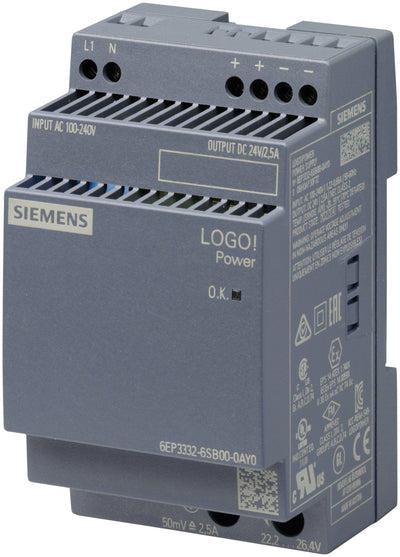 Siemens 6EP33326SB000AY0 Logo!power 24V 2,5A Geregelte Power Supply — image 1