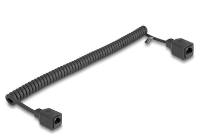 Delock RJ45 Cable Espiral Connector Female a Female CAT.5E UTP 0,5M Up To 1M Black — image 1