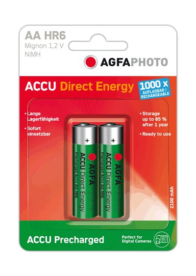 Agfaphoto Battery Nimh Mignon Aa 2100MAH Direct Energy 2 Pieces