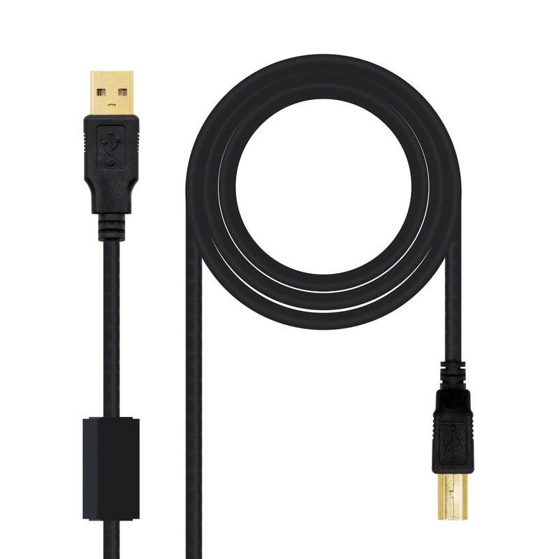 Nanocable Cable Printer With Ferrita Usb-b 2.0 Male a USB-A Male 5M