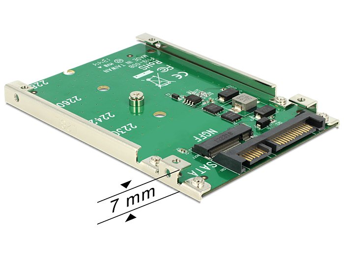 Delock Convertidor 2.5 SATA 22 Pin M.2 Ngff 7MM