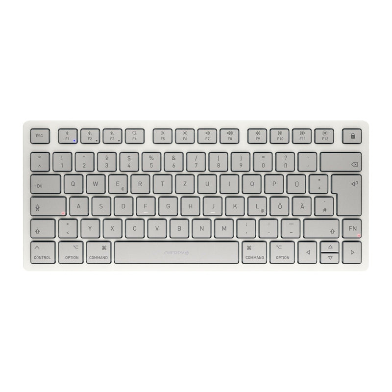 Cherry KW 7100 Mini Bt Mac, Keyboard White/Silver Disposición de, Tecnología Tijera Cherry Sx JK-7110DE-25
