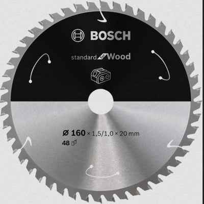Bosch Hoja Saw Circular Standard Wood Ø 160MM, 48 Teeth (diámetro 20MM, Sierras Inalámbricas) — image 1
