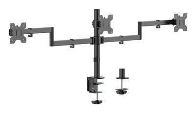 Aisens Desk Mount Eco Rotating And Tilt 3 Monitores 10KG (3 Pivots 2 Arms 13-27, Black — image 1