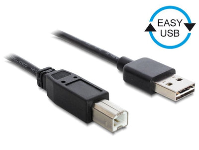 Delock Cable Easy-USB 2.0 Type-a Male USB 2.0 Type-b 0,5M Black — image 1