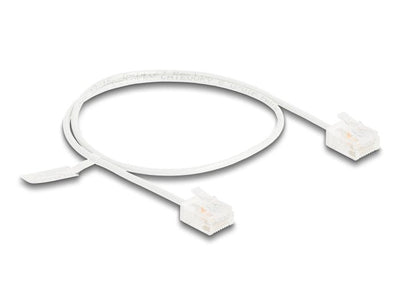 Delock RJ45 Network Cable CAT.6 UTP Ultra Slim 0,5M White With Kurzen Machon — image 1