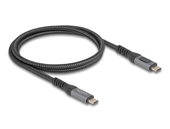 Delock USB 40Gbps Daten- And Cable Charging Fast Koaxial 1M 8K 60 HZ USB PD 3.1 Extended Power Range 240W