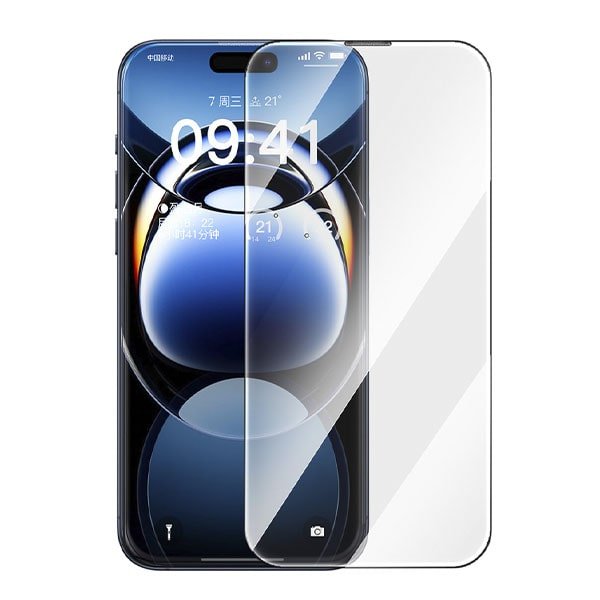 HD Tempered Glass Screen Protector With Built-in Dust Filter For IP 16PRO Max. Clear