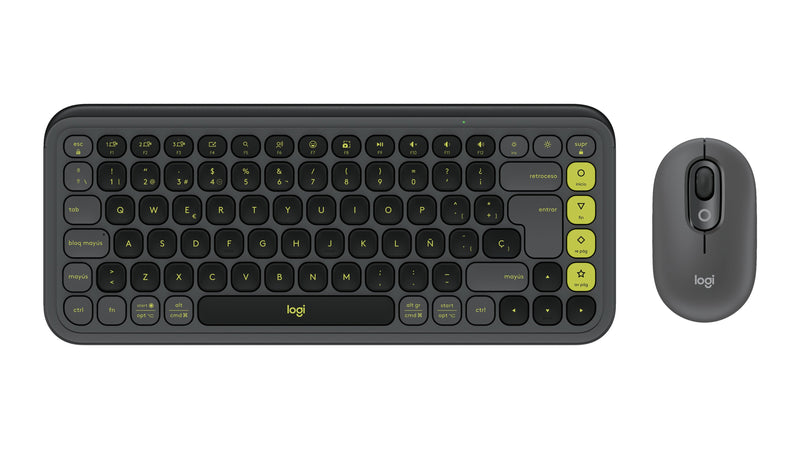 Logitech Kit Mouse Keyboard Españ Or 920-013118 Included Universal Bluetooth Qwertyl Graphite Green