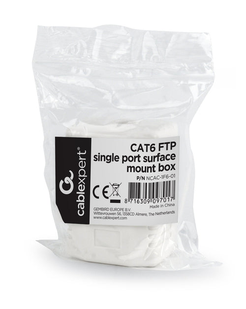 Gembird NCAC-1F6-01 Socket Wall Apantallada Gembird 1x RJ45, CAT.6, White — image 1