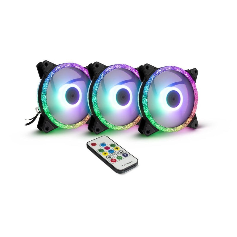 Fan Inter-tech 120 * 120 * 25 Argus Rgb-fan Set RS-07, 3X LED Retail