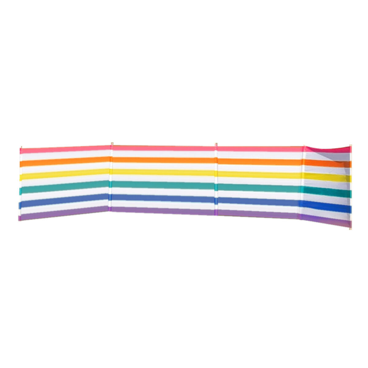 Marbueno Windbreak 5 Poles Steel Polyester Color Stripes 480X80 Cm Beach, Pool, Garden, Camping 10497