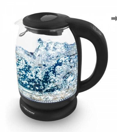Esperanza Kettle Water EKK027 1.7 L Black Transparent 2200W
