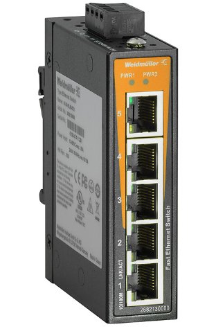 White IE-SW-EL05-5TX Network Switch, Unmanaged Fast Ethernet Anzahl Ports: 5X RJ4