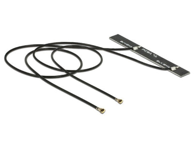 Delock Double Antenna WLAN Wi-Fi 6E Double Band 2 X Mhf® 4L Male 5 dBi And Pcb 2 X 25CM Internal Self-adhesive — image 1