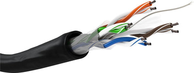 Cable CAT.6 Network, U/UTP, Black, 100M - Cca, Awg 23/1 (so — image 1