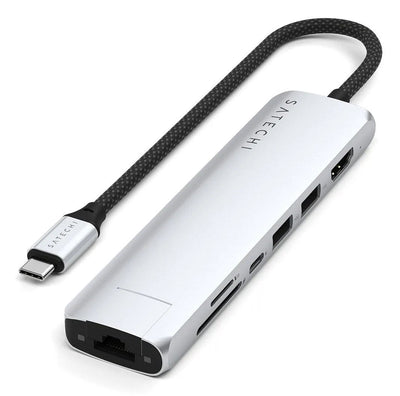 Satechi 7-W-1 USB-C Slim Multiport Adapter Ethernet (usb-c Pd, 2x Usb-a, HDMI 4K, Ethernet, Czytnik Kart Micro — image 1