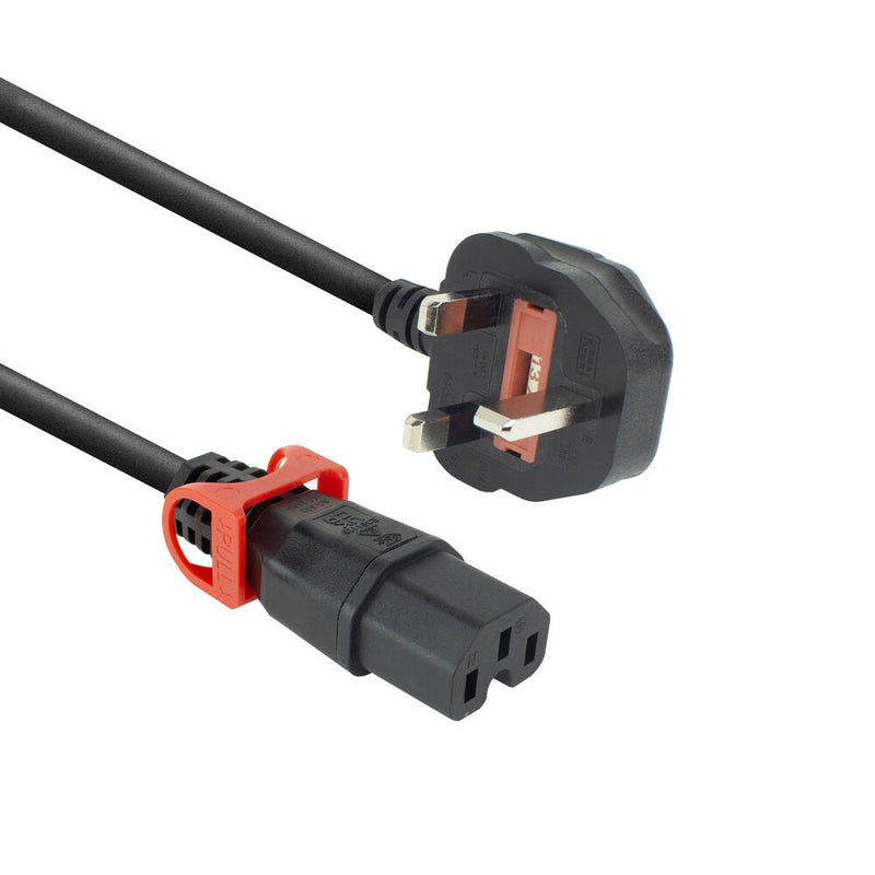 Powercord Uk Male - C15 IEC Lock + Black 2M, PC3884