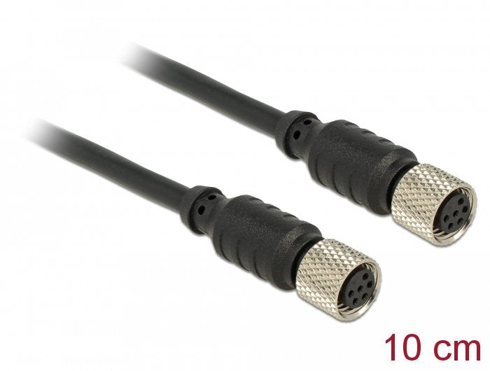 Delock M8 Sensor- Cable Alargador Actuador 6 Pin Connector Female a 6 Pin Connector Female Waterproof 10CM