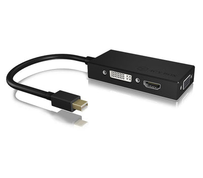 Icy Box IB-AC1032 Mini DisplayPort DVI-d + VGA (d-sub) + HDMI Black — image 1